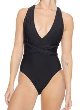 MIMI FLAMINGO Women’s True Black Wren One-Piece Swimsuit Size 10